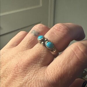 Real Turquoise and Solid Sterling Silver Women's Ring